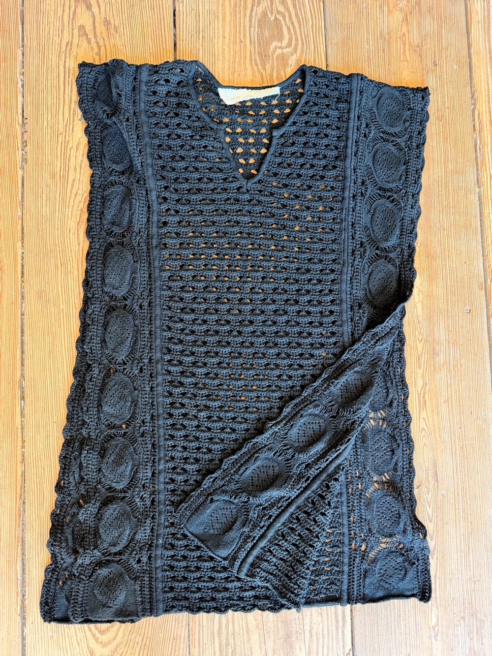 Jen's Pirate Booty Black Crochet Knit Tunic Dress